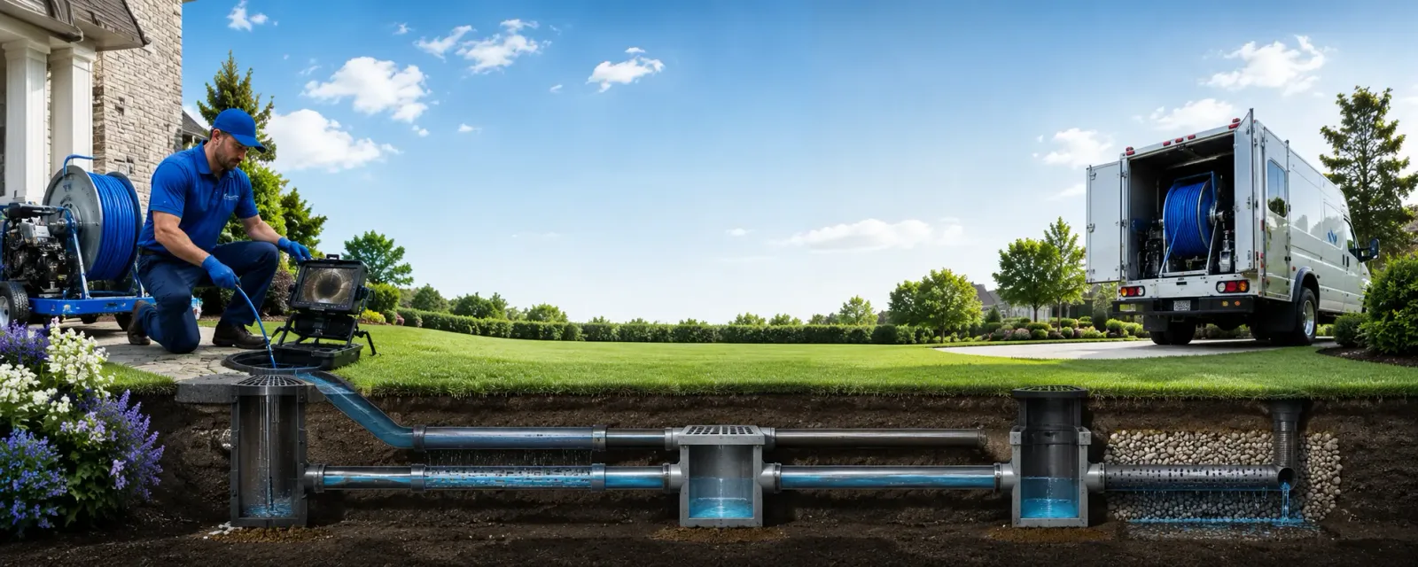 Outdoor drain cleaning information for Rousseau, KY